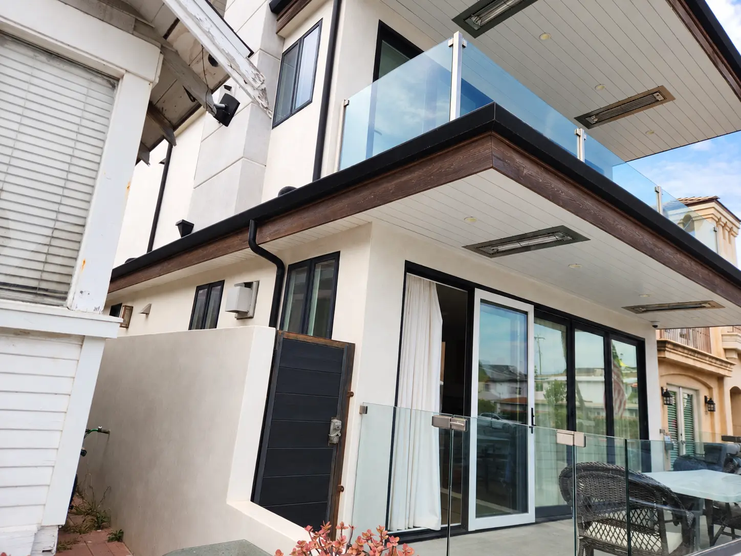 First-floor exterior wood trim before refinishing